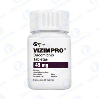 Foto del medicamento Vizimpro 45 mg con 30 tabletas o Dacomitinib 45 mg con 30 tabletas en venta