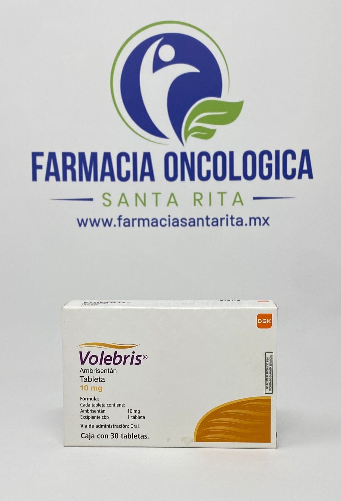 Foto del medicamento Volebris 10 mg con 30 tabletas o Ambrisentan 10 mg con 30 tabletas en venta