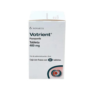 Foto del medicamento Votrient 400 mg con 60 tabletas o Pazopanib 400 mg con 60 tabletas en venta