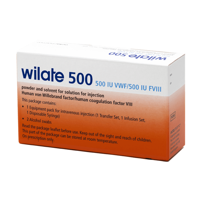 Foto del medicamento Wilate 500 ui o Factor VIII de Coagulacion Sanguinea Humana 500 ui en venta