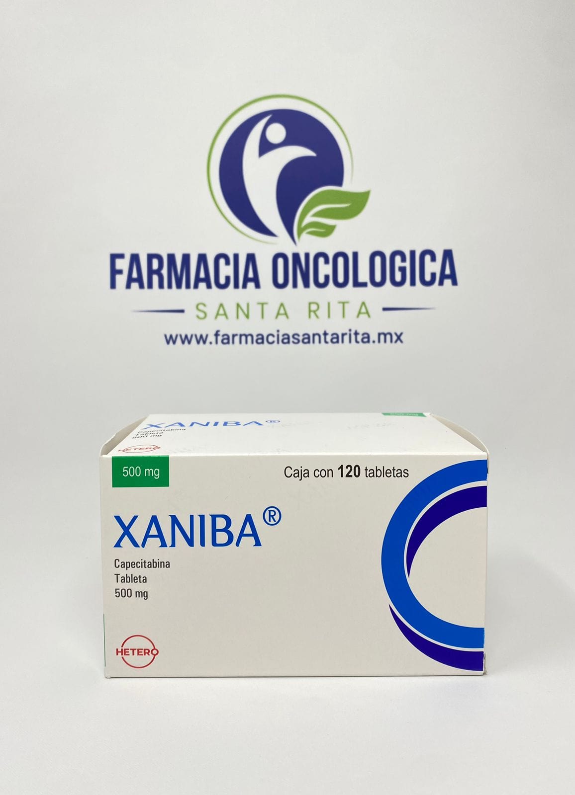 Foto del medicamento Xaniba 500 mg con 120 tabletas o Capecitabina 500 mg con 120 tabletas en venta