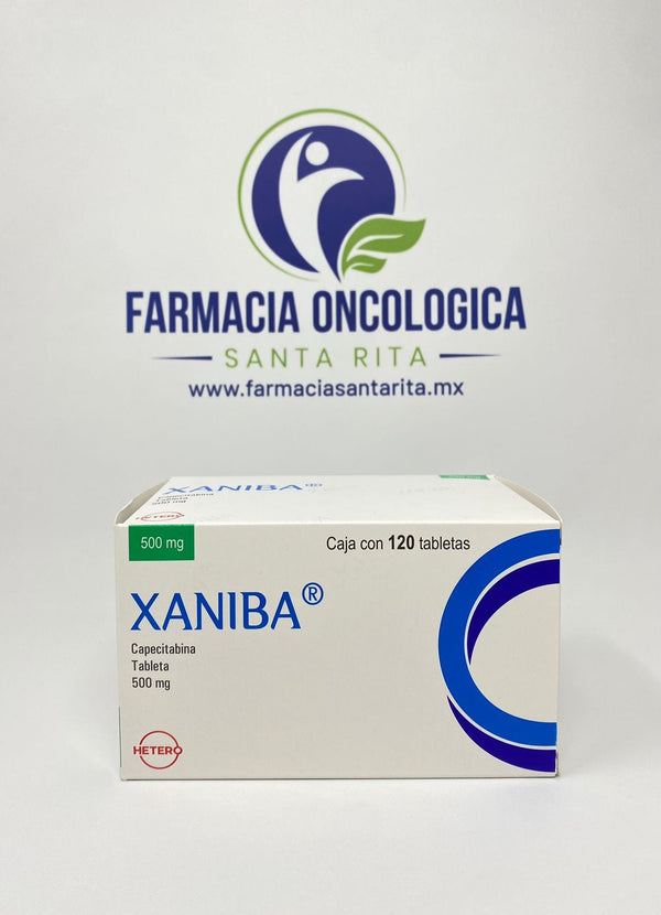 Foto del medicamento Xaniba 500 mg con 120 tabletas o Capecitabina 500 mg con 120 tabletas en venta