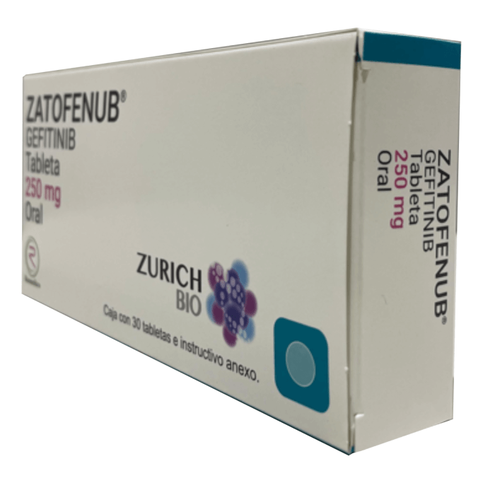 Foto del medicamento Zatofenub 250mg con 30 tabletas o Gefitinib 250 mg con 30 tabletas en venta