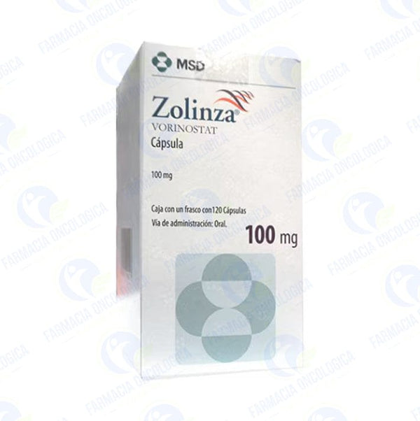 Foto del medicamento Zolinza 100 mg con 120 capsulas o Vorinostat 100 mg con 120 capsulas en venta