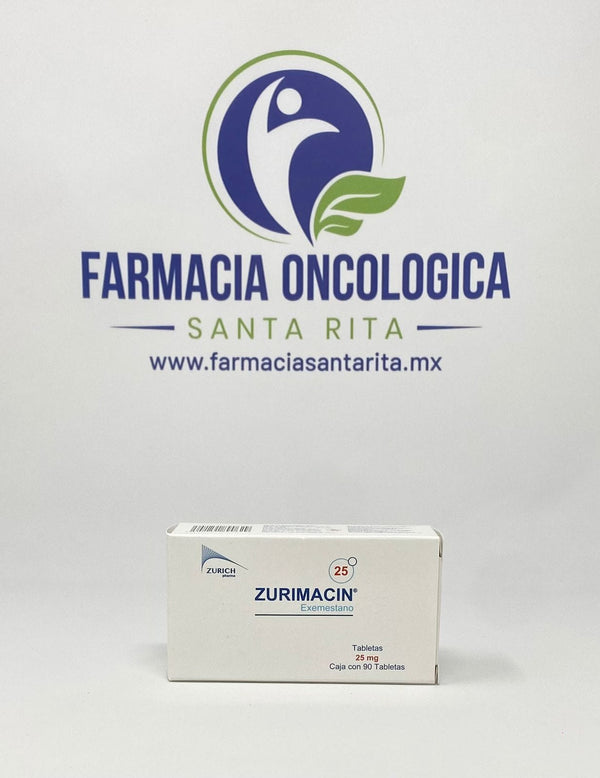 Foto del medicamento Zurimacin 25mg con 90 tabletas o Exemestano 25mg con 90 tabletas en venta